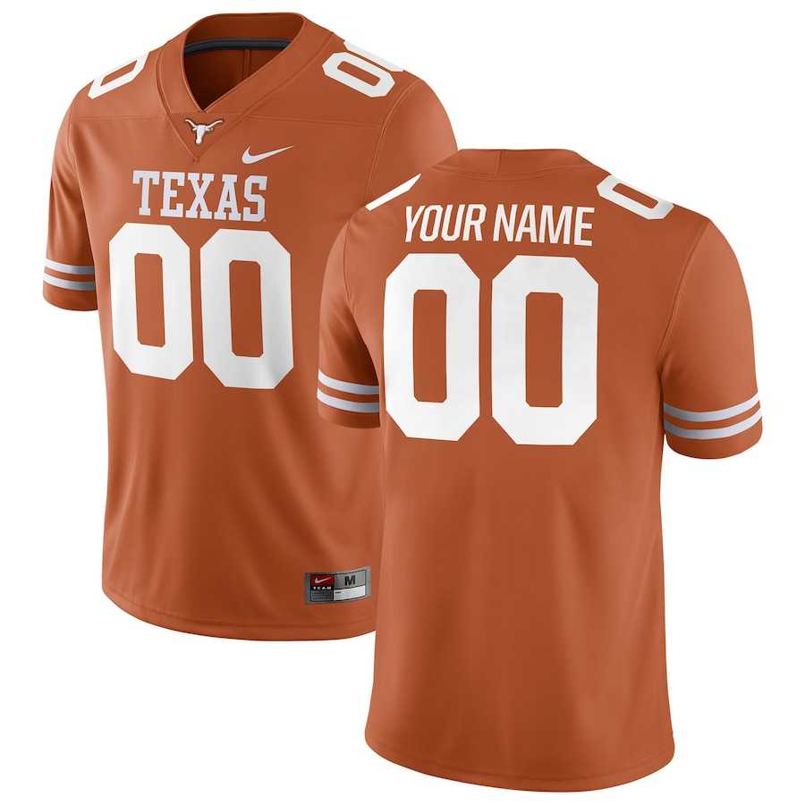 Men%27s Texas Longhorns Nike Football Customized Texas Orange Game Jersey